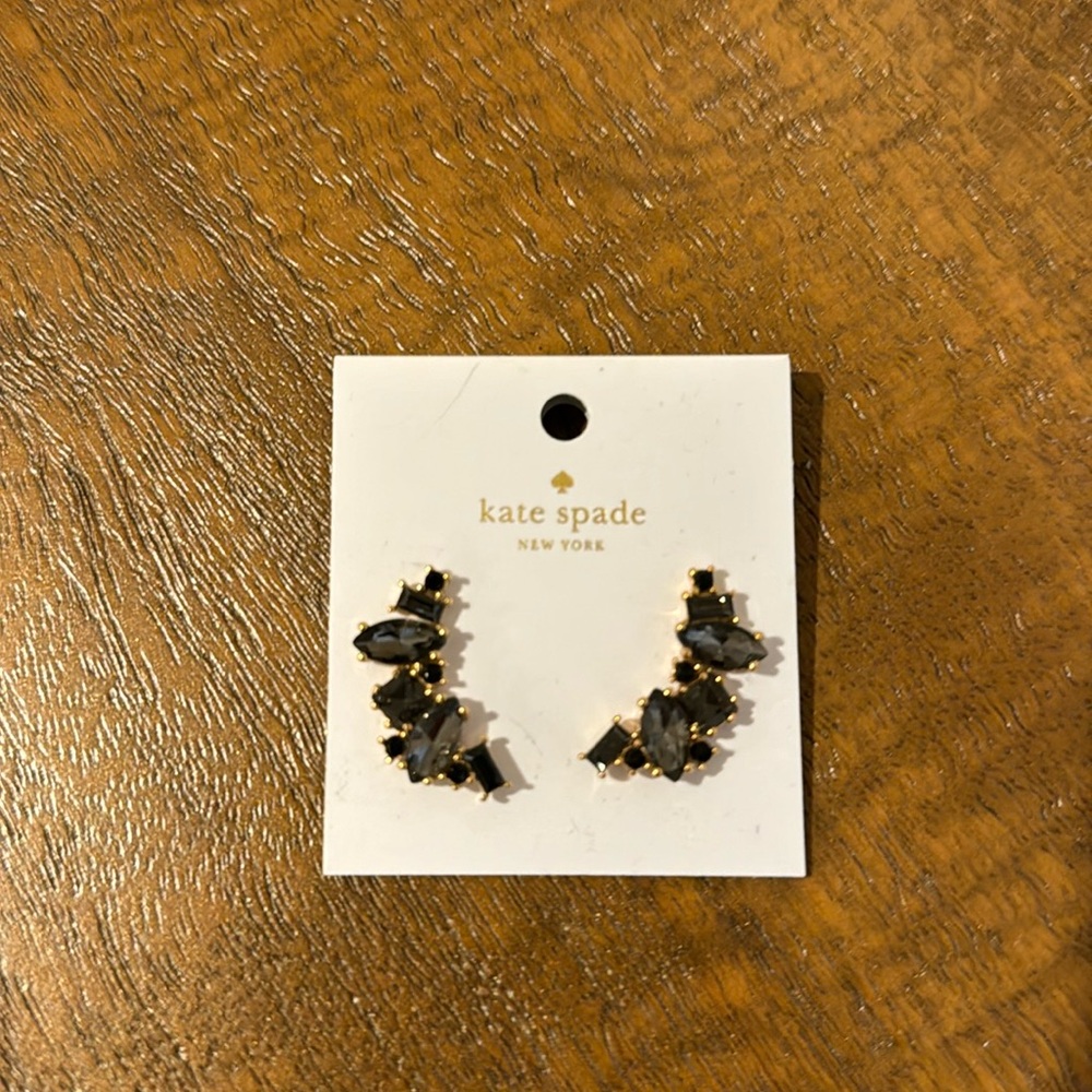 Kate Spade black and gray cluster earrings
